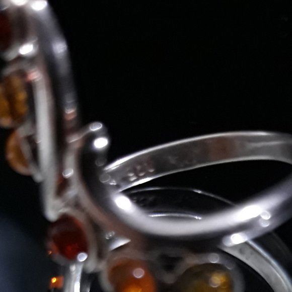 Sterling Stylish  SHADES OF HONEY  Baltic Amber SIZE 6